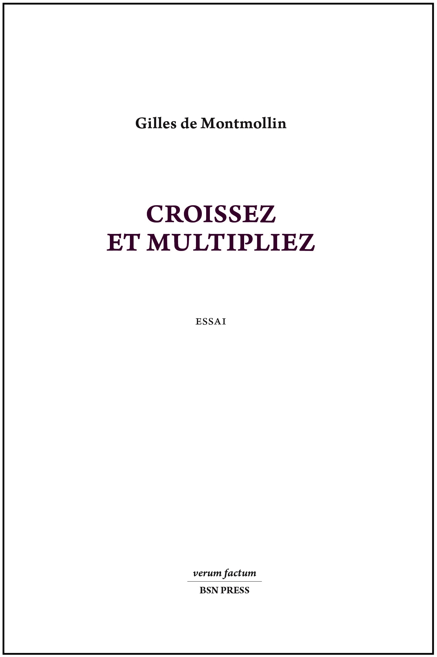 Couverture Croissez et multipliez